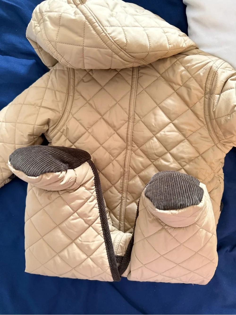 Unbranded Tan Quilted Hooded Baby snowsuit